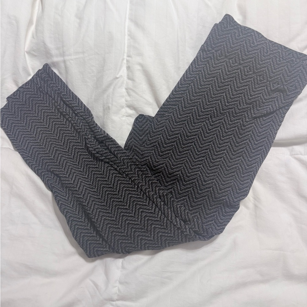 LOFT Black and Gray Chevron Jumpsuit - Medium